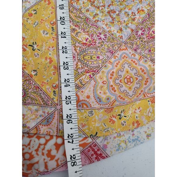 Rose and + Olive patchwork button front blouse Sz 1X peasant 3/4 sleeve flowy - Picture 10 of 10